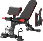 Adjustable Weight Bench,Utility Workout Bench Foldable Incline Decline Benches for Home Gym Full Body Workout,Load 600LBS