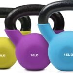 Neoprene Coated Solid Cast Iron Kettlebell 5 10 15 20 25 30 35 40 45 50 LB, Great for Full Body Workout, Cross-Training, Weight Loss & Strength Training