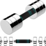 Single Steel Adjustable Dumbbell, 5/10/15lb Free Weight Single Dumbbell, Non-Slip and Comfortable Foam Handle, Adjustable Single Dumbbell for Home Gym Office Exercise