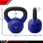 Kettlebell Weights Vinyl Coated Iron - 12 Size Options, 5lbs-50lbs - Coated for Floor and Equipment Protection, Noise Reduction, Ballistic, Core, Weight Training - Image 2