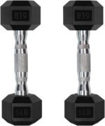 5-300LBS Rubber Encased Hex Dumbbell Sets with Optional Rack for Home Gym, Coated Hand Weights for Strength Training, Workouts