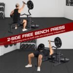 Chest Press Machine with Independent Converging Arms, 1050LBS Bench Press Machine with Independent Flat Bench, Heavy Duty Bench Press Rack for Home Gym, Adjustable Chest Workout Equipment - Image 2