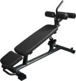 Semi-Commercial Sit-Up Bench For Core Workouts and Decline Bench Press. Adjustable Weight Bench with Reverse Crunch Handle with 4 Adjustable Height Settings. Great Ab Workout Equipment