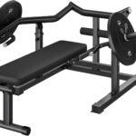 Chest Press Machine, Weight Bench Press Machine with Independent Converging Arms, Adjustable Flat Incline Bench Press for Chest, AB Workout Home Gym Equipment（Black）