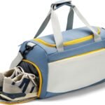 Gym Bag for Men & Women with Shoe & Wet Compartment - Duffle Bag for Travel, Sports, Fitness & Workout, Blue