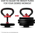 Adjustable Kettlebell Handle for Weight Plates, Dumbbell Converter for Strength Training Kettlebells, Home Gym - Image 2