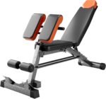 Adjustable Weight Bench 1000LBS– Multi-Functional Full Body Workout Equipment: Hyperextension, Roman Chair, Sit-Up Bench, Incline & Decline Bench, Flat Bench For Home Gym（Black and Orange）