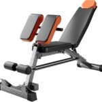 Adjustable Weight Bench 1000LBS– Multi-Functional Full Body Workout Equipment: Hyperextension, Roman Chair, Sit-Up Bench, Incline & Decline Bench, Flat Bench For Home Gym（Black and Orange）