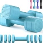 Adjustable Dumbbell Set of 2, 4 in 1 Free Weights Dumbbells Set for Women, Hand Weights for Women at Home, Each 2lb 3lb 4lb 5lb with TPU Soft Rubber Handle for Home Gym Exercise Training