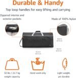 32" Extra Large Foldable Duffle Bag for Travel & Storage, with Exterior/Interior Zippered Pockets, Lightweight/Durable Nylon Material, 50-LBS Capacity, 9254 Cubic Inch (150L), Black - Image 2