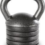 Adjustable Heavy-Duty Exercise Kettlebell Weight Set Strength Training and Weightlifting Equipment for Home Gyms , Grey
