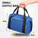 Small Gym Bag - 14 Inches Duffle Bag for Travel Lightweight Duffel Bag for Men Women Personal Item Bag  Bag for Travel Sports Gym - Blue - Image 2