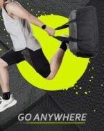 Gym Bags for Men Women, Foldable Travel Duffle Bag, Lightweight  Duffel Bag With Shoe Compartment, Water Resistant Workout Duffle Sports Bag for Travel Yoga, Black - Image 2